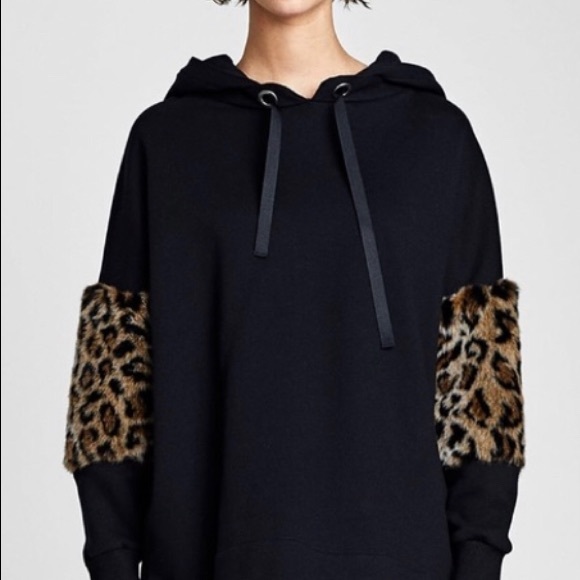 zara leopard hoodie